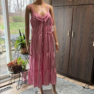 Pink Striped Women's Dress, Super Cute, New with Tags, Large